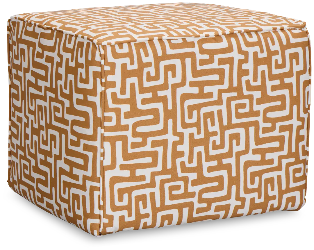 Enid Light Brown Fabric Accent Pouf Enid Light Brown Fabric Accent Pouf