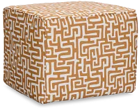 Enid Light Brown Fabric Accent Pouf