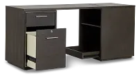 Highline Dark Tone Peninsula Desk