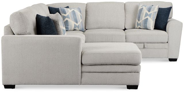Everly Gray Fabric Medium Left Chaise Storage Sectional
