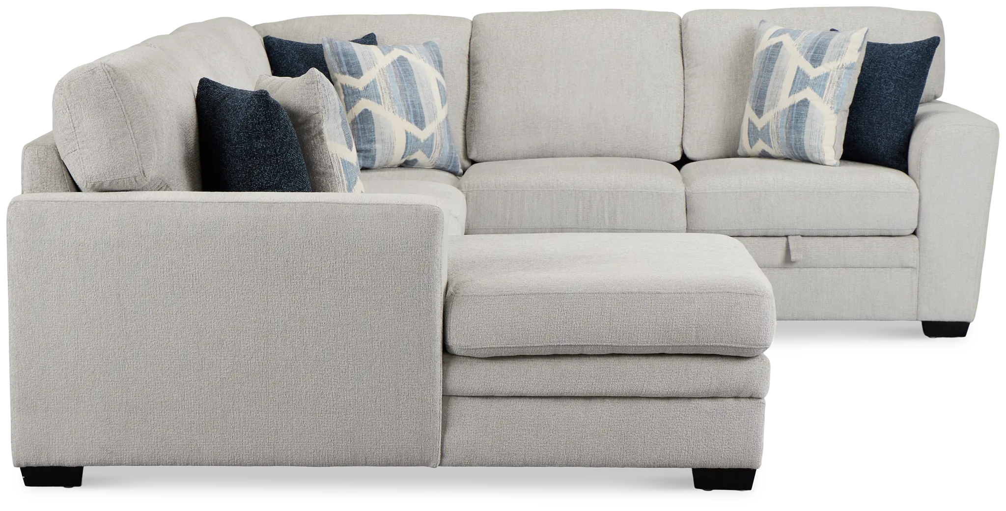Everly Gray Fabric Medium Left Chaise Storage Sectional Everly Gray Fabric Medium Left Chaise Storage Sectional