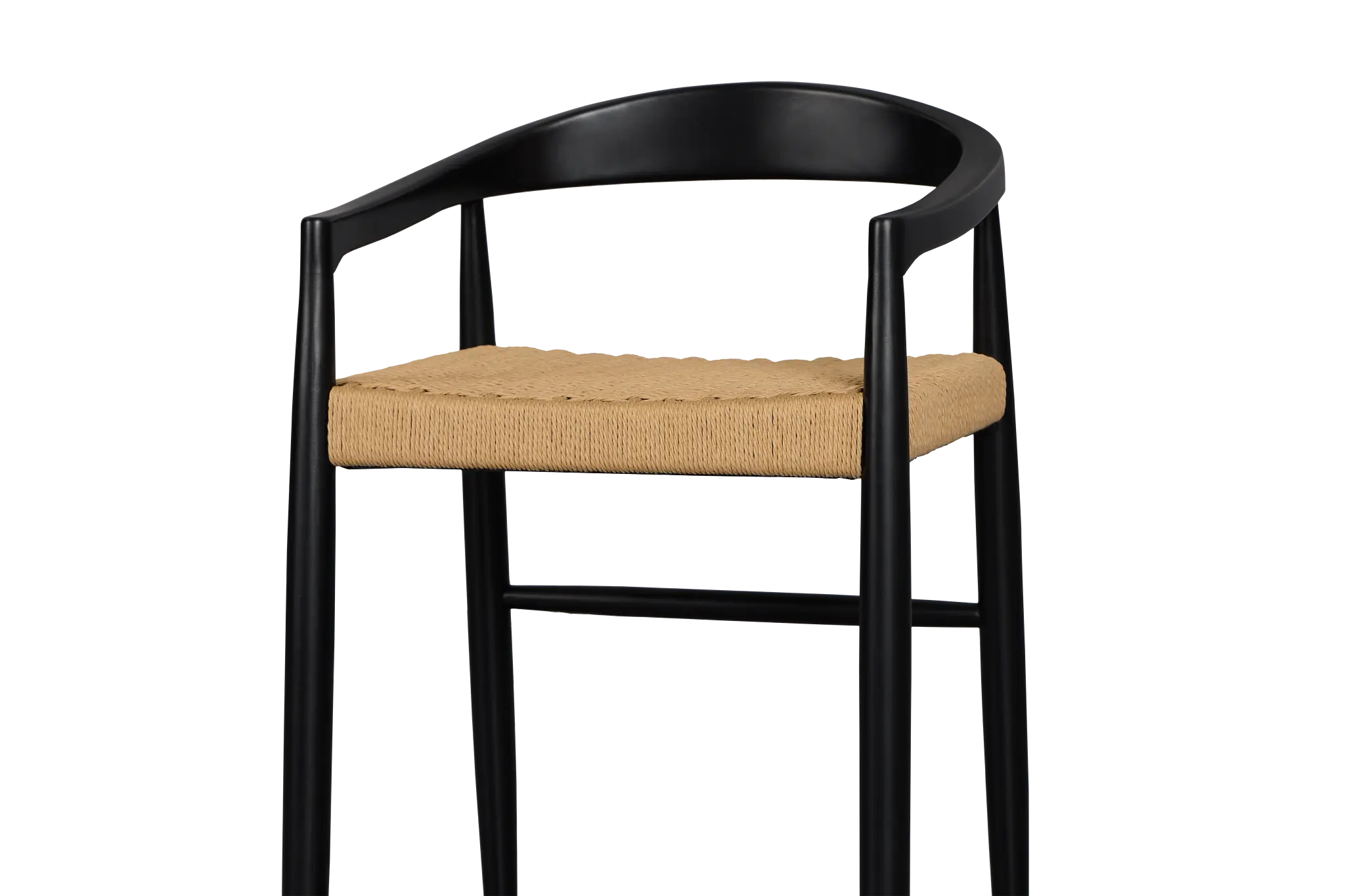 Santorini Black Curved 24" Woven Barstool Santorini Black Curved 24" Woven Barstool