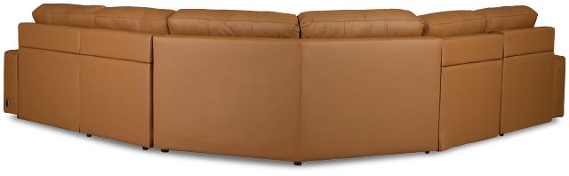 Rudy Brown Lthr/vinyl Small Right Chaise Power Extension Sectional