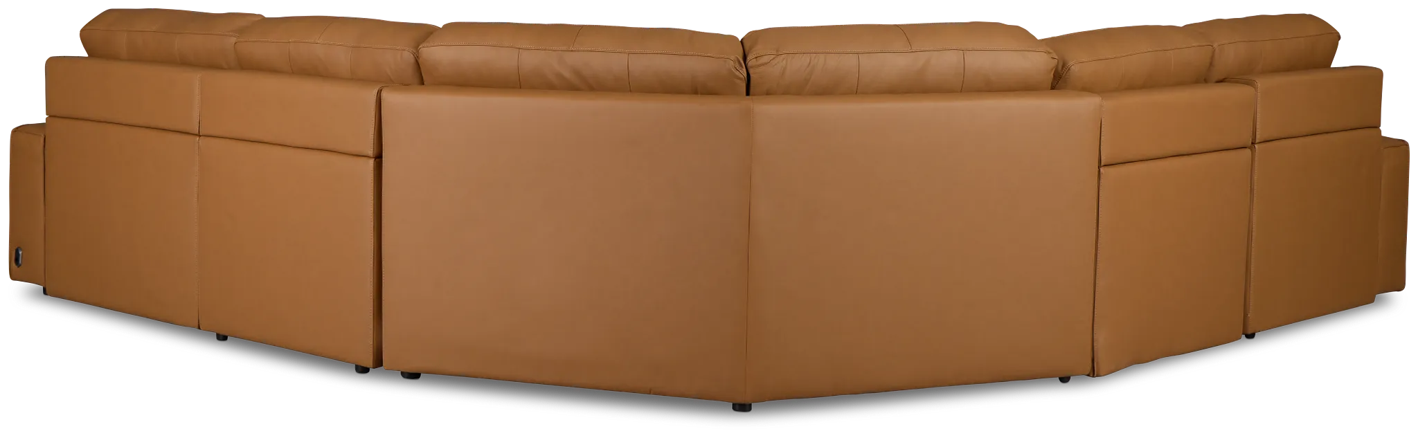 Rudy Brown Lthr/vinyl Small Right Chaise Power Extension Sectional