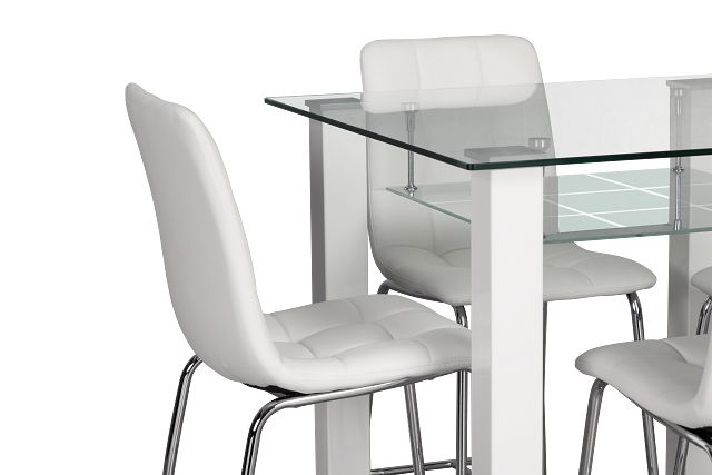 Vienna White Square High Table & 4 Barstools