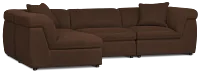 Aria Dark Brown Micro 4-piece Modular Sectional