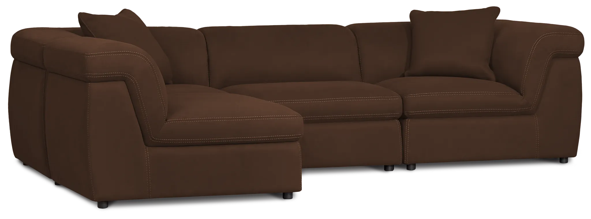 Aria Dark Brown Micro 4-piece Modular Sectional