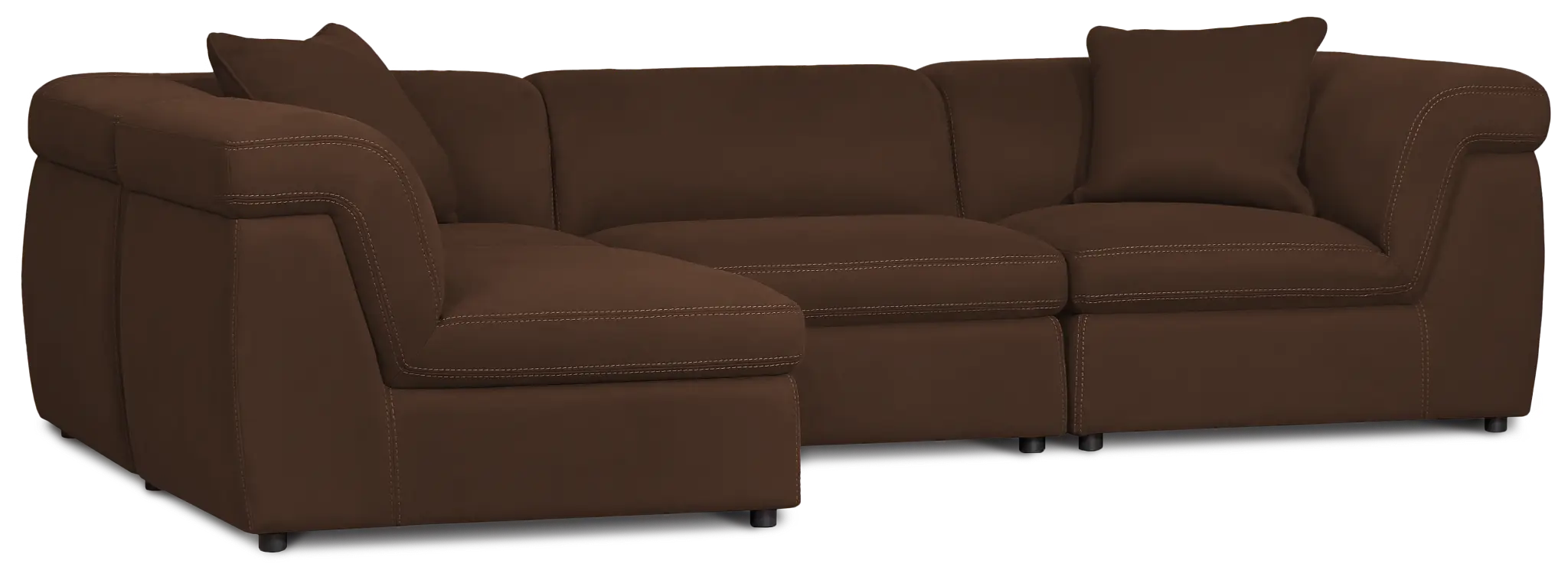 Aria Dark Brown Micro 4-piece Modular Sectional Aria Dark Brown Micro 4-piece Modular Sectional