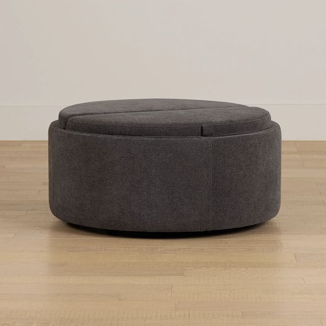 Kristen Dark Gray Large Storage Accent Ottoman