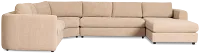 Alma Taupe Fabric Medium Right Chaise Wedge Sectional