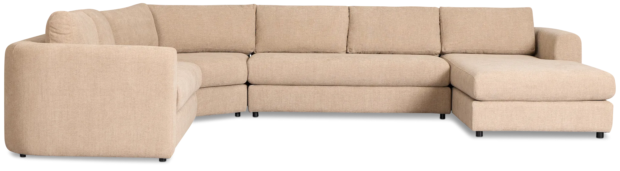 Alma Taupe Fabric Medium Right Chaise Wedge Sectional