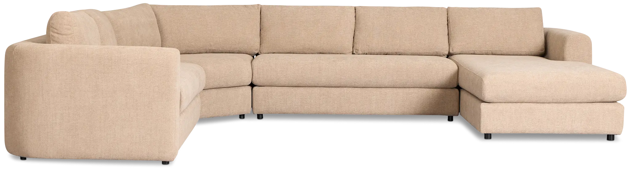 Alma Taupe Fabric Medium Right Chaise Wedge Sectional Alma Taupe Fabric Medium Right Chaise Wedge Sectional