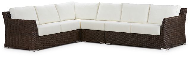 Southport White Woven Large Two-arm Sectional