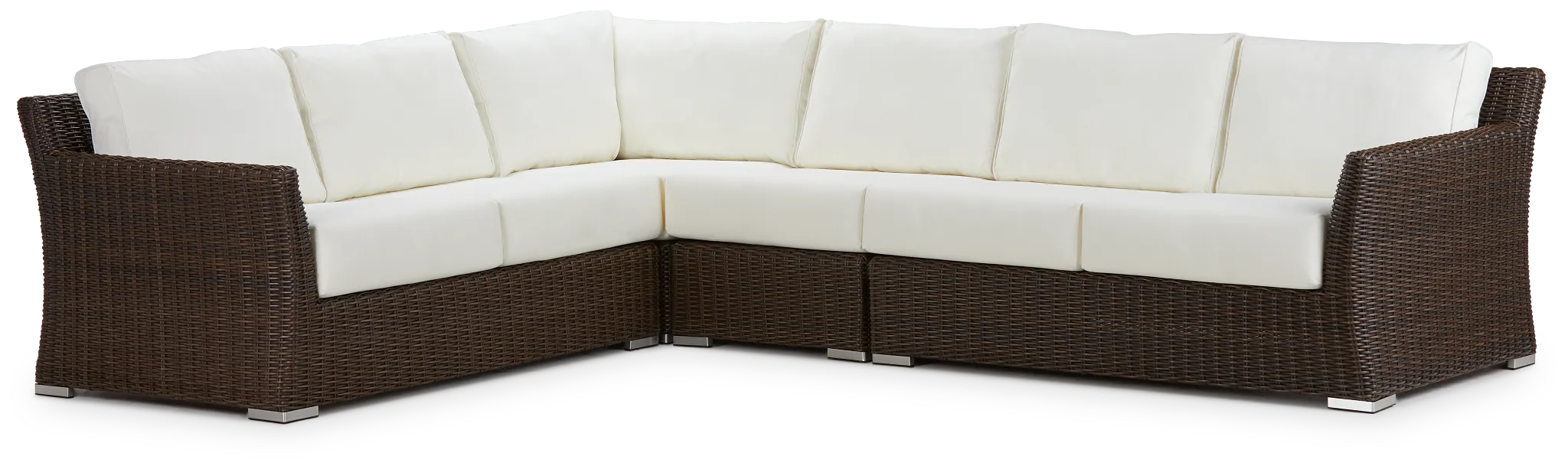 Southport White Woven Large Two-arm Sectional