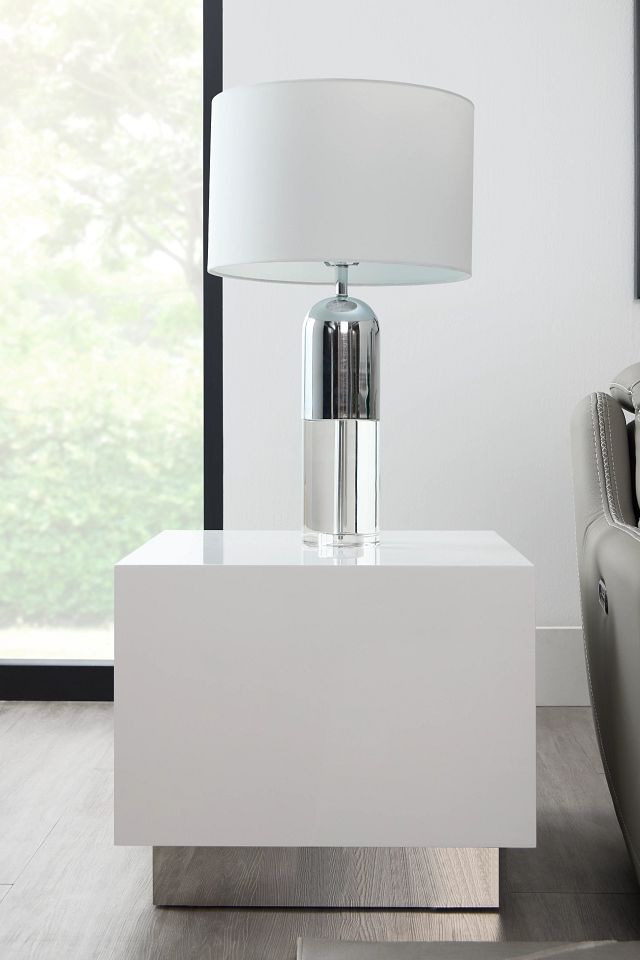 Camila White Square End Table