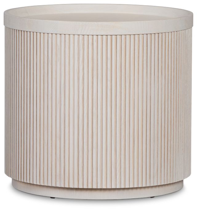 Gables White Round End Table