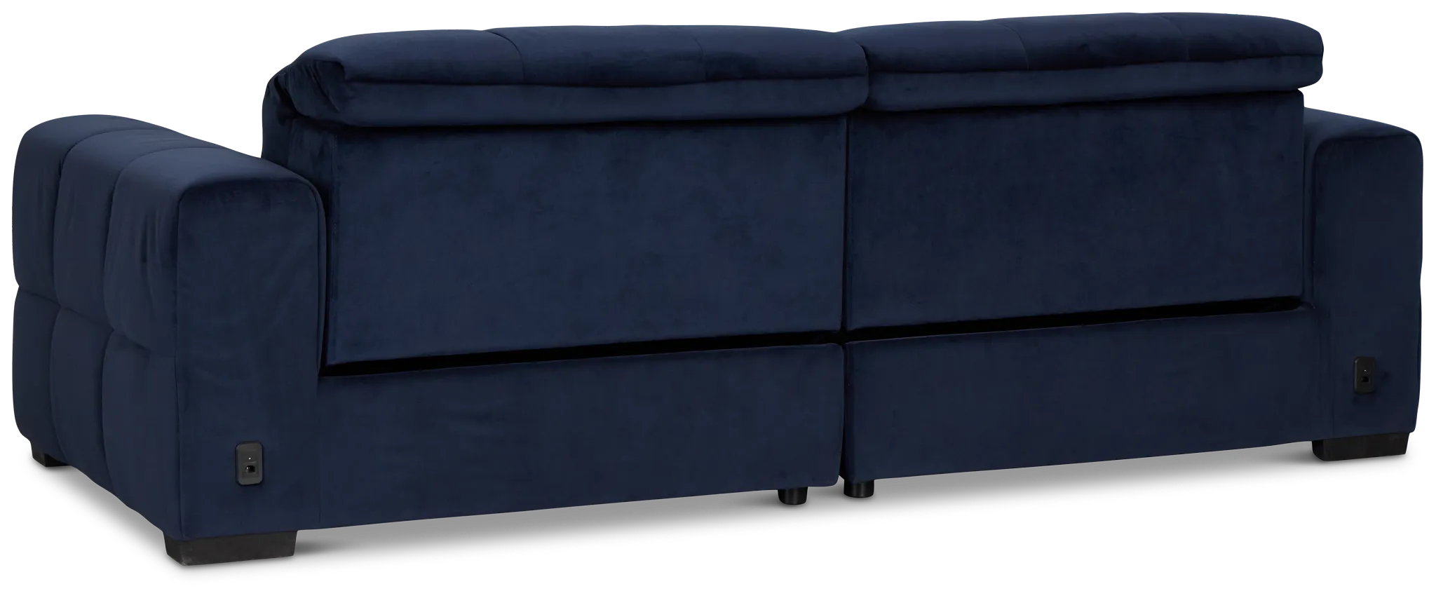 Gemma Navy Velvet Small Left Chaise Power Reclining Sectional