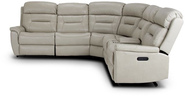 Toby Light Gray Micro Medium Dual Power 2-arm Reclining Sectional