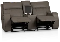 Rhett Gray Micro Reclining Console Loveseat