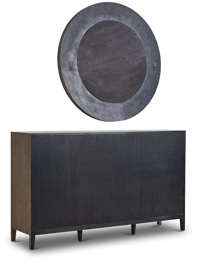Linea Dark Tone Dresser & Mirror