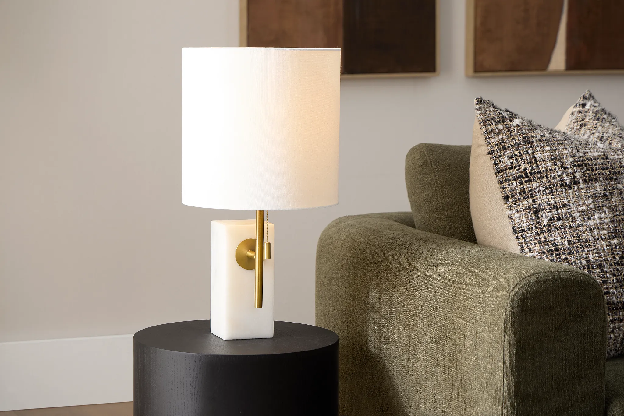 Aria White Marble Table Lamp