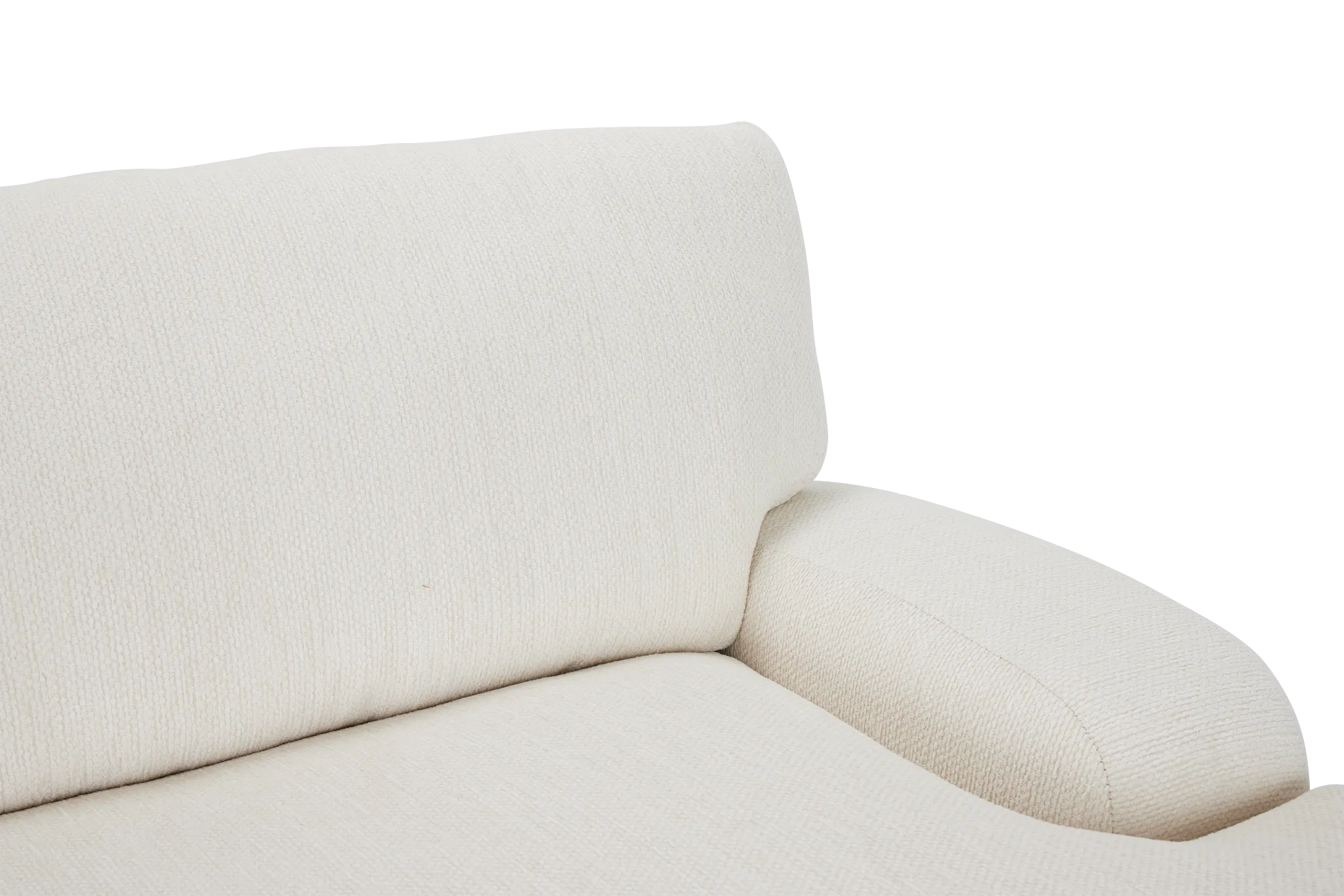 Alpha White Fabric Small Right Chaise Sectional