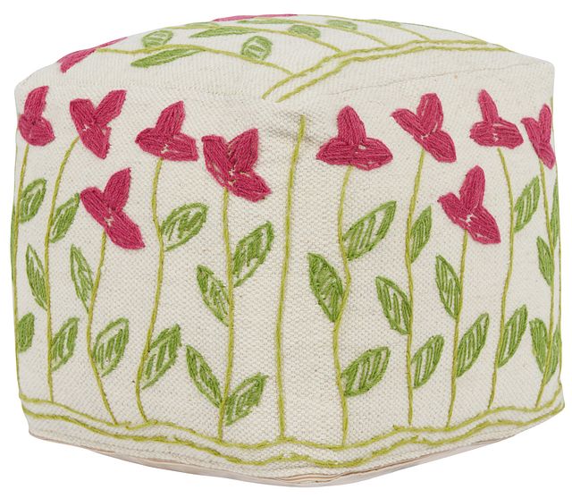 Weisse Multicolored Accent Pouf (1)