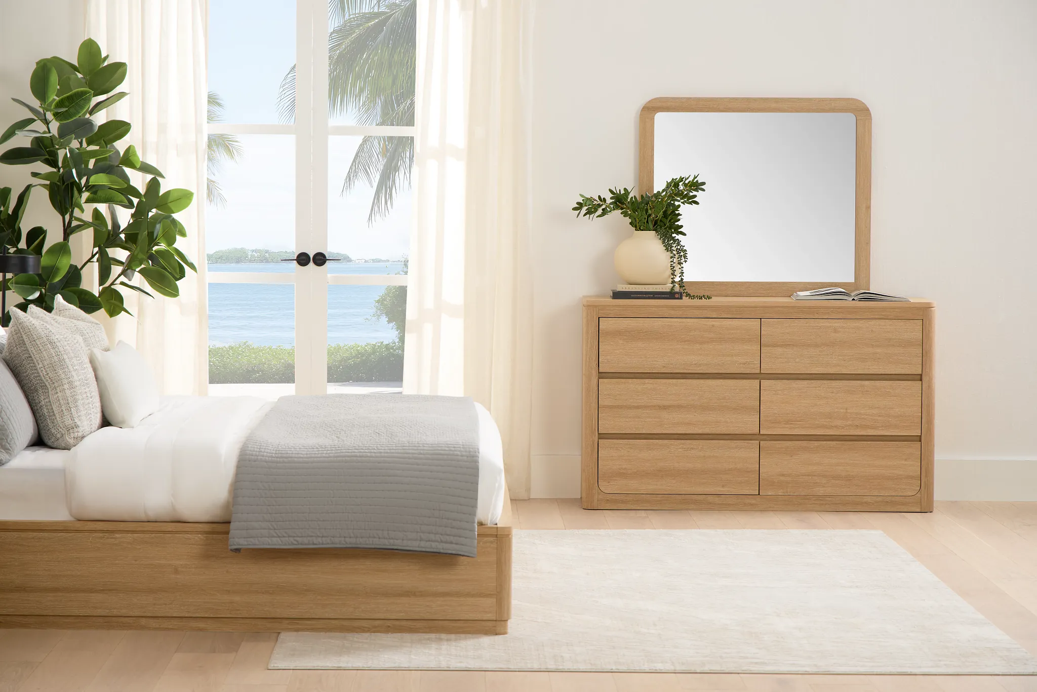 Emory Light Tone Dresser & Mirror