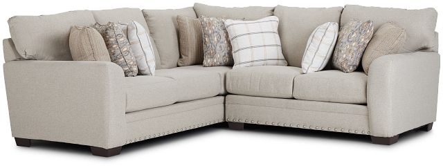 Sadie Light Gray Fabric Small Two-arm Sectional (1)