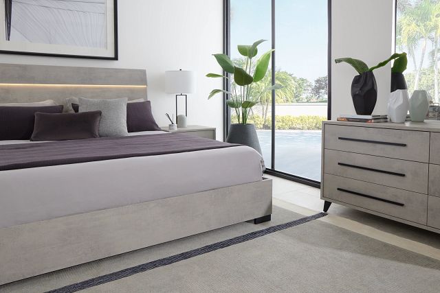 Pomona Gray Panel Bed