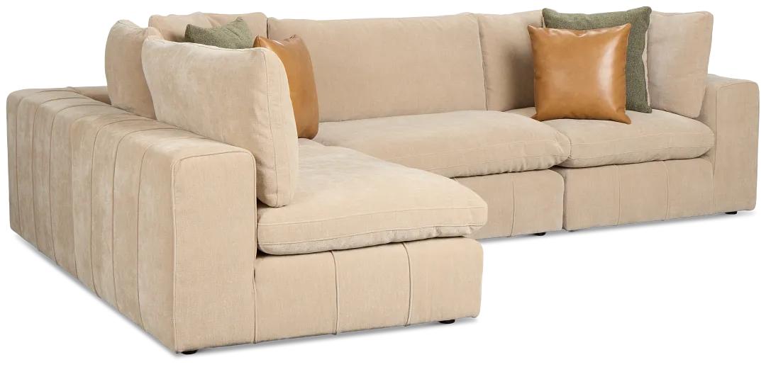 Cruz Light Beige Fabric 4-piece Modular Sectional