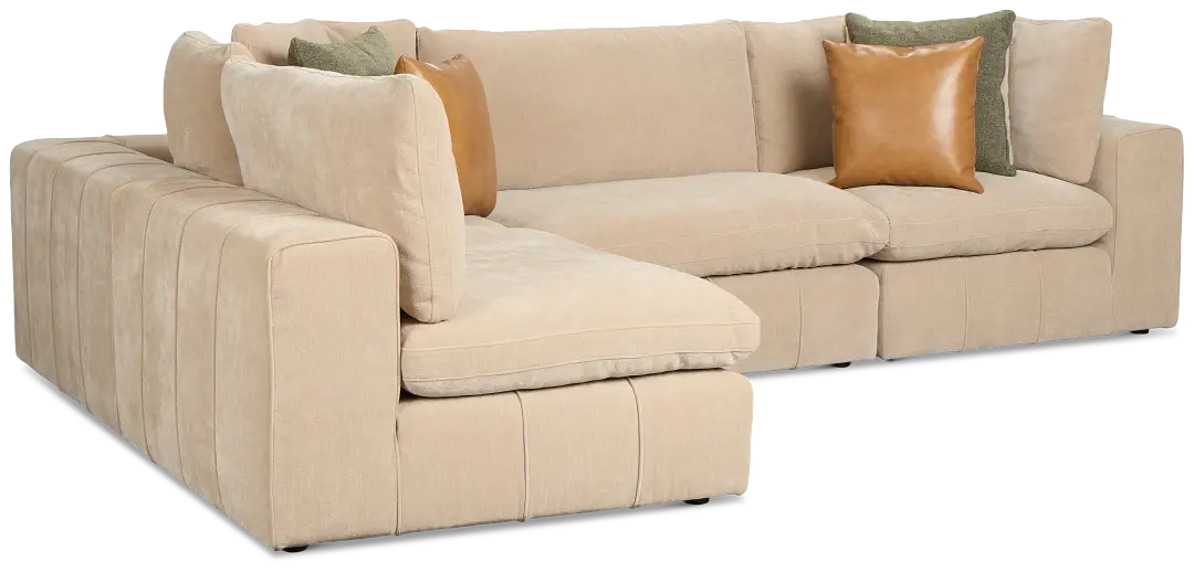 Cruz Light Beige Fabric 4-piece Modular Sectional Cruz Light Beige Fabric 4-piece Modular Sectional