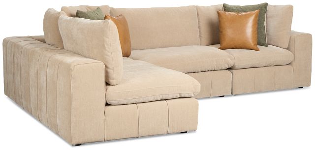 Cruz Light Beige Fabric 4-piece Modular Sectional