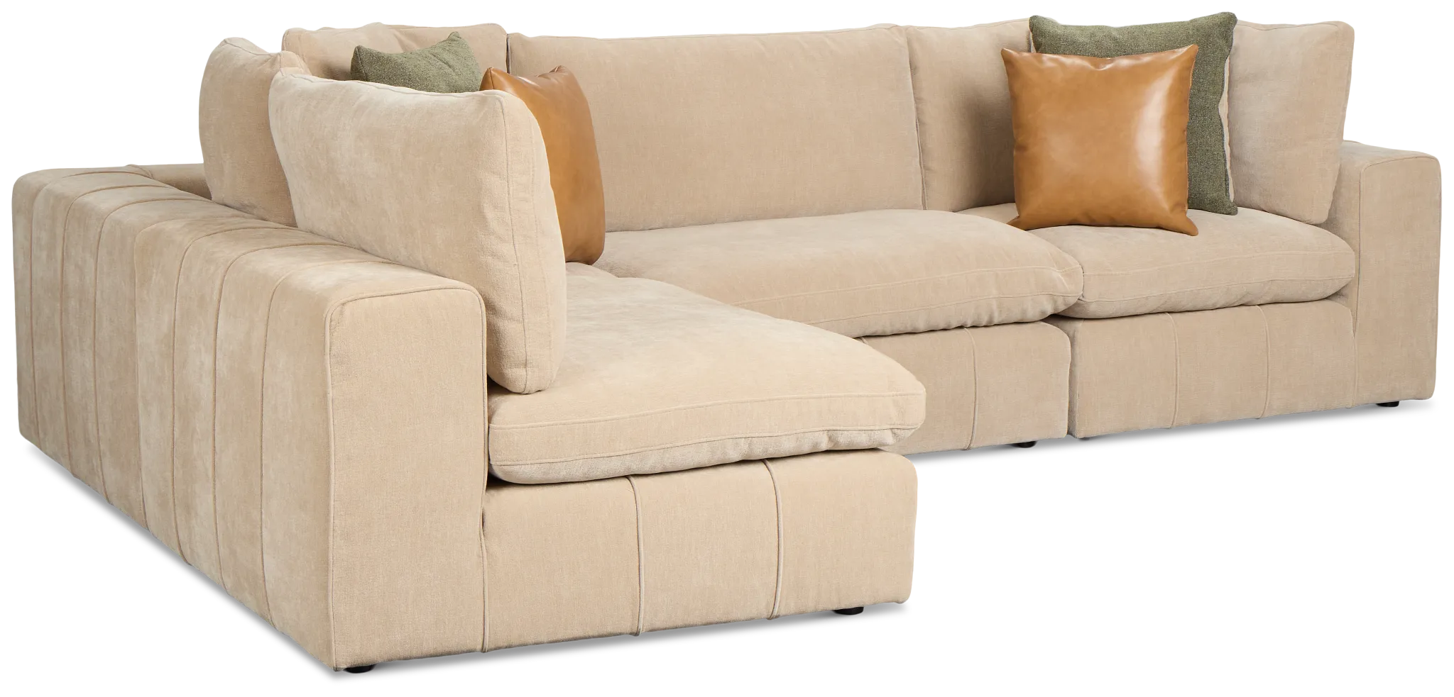 Cruz Light Beige Fabric 4-piece Modular Sectional