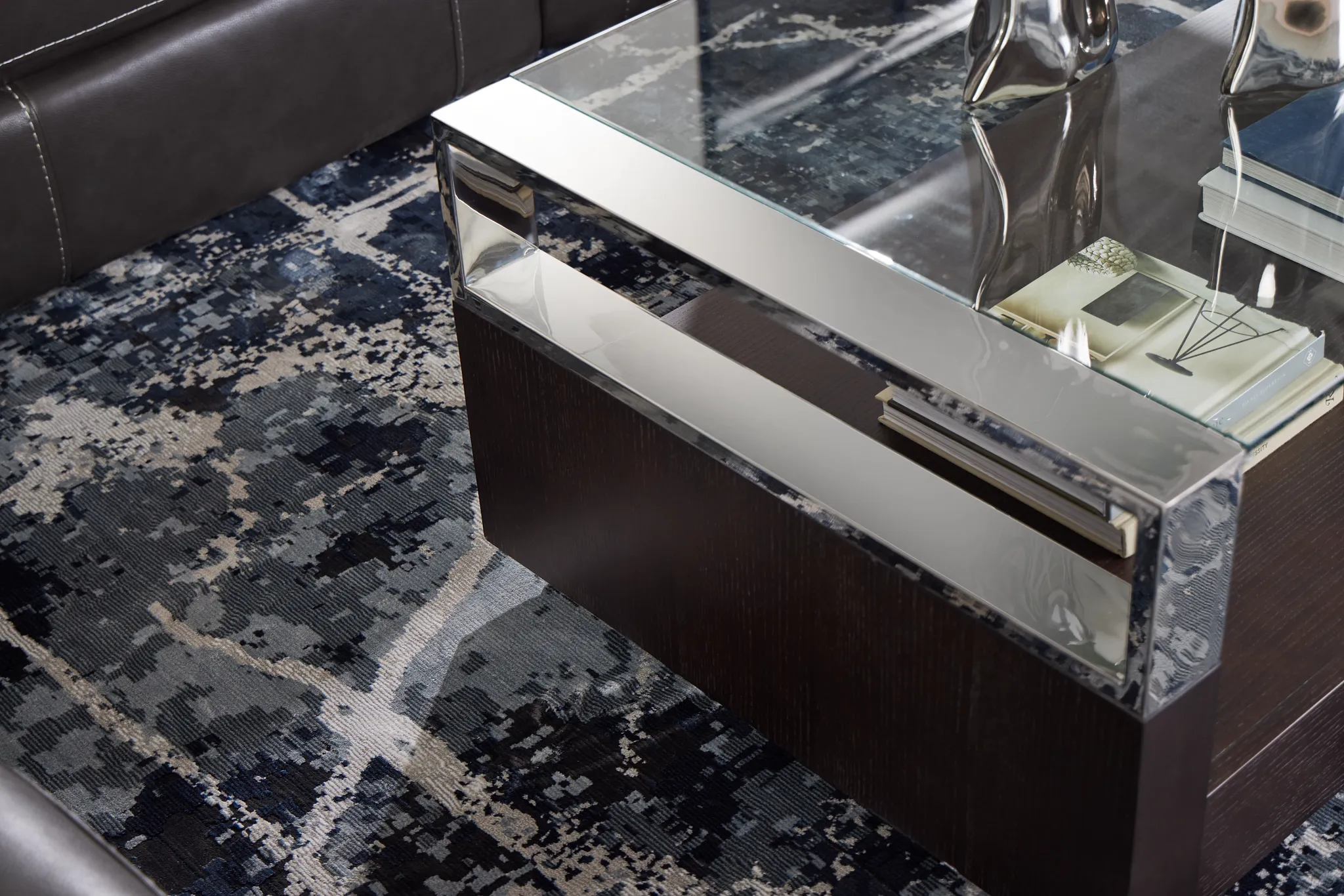 Remus Dark Tone Storage Rectangular Coffee Table