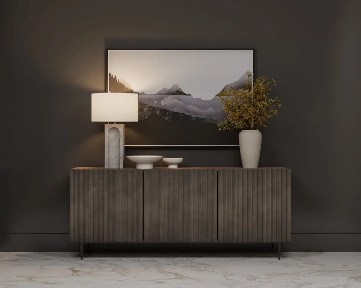 Sebring Dark Taupe Large Credenza Sebring Dark Taupe Large Credenza
