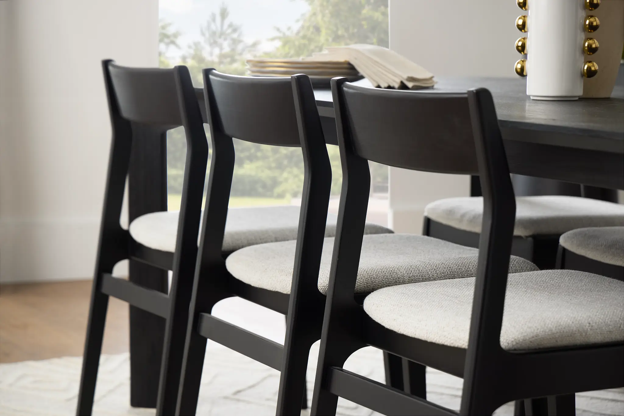 Santorini Black Upholstered Side Chair Santorini Black Upholstered Side Chair