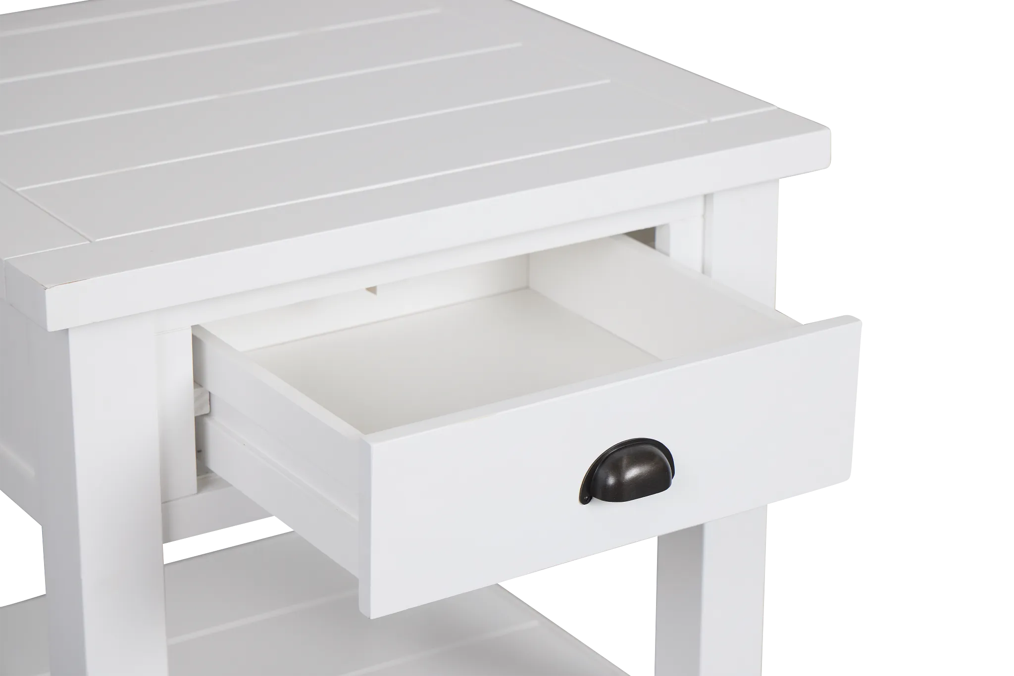 Bismark White Square End Table