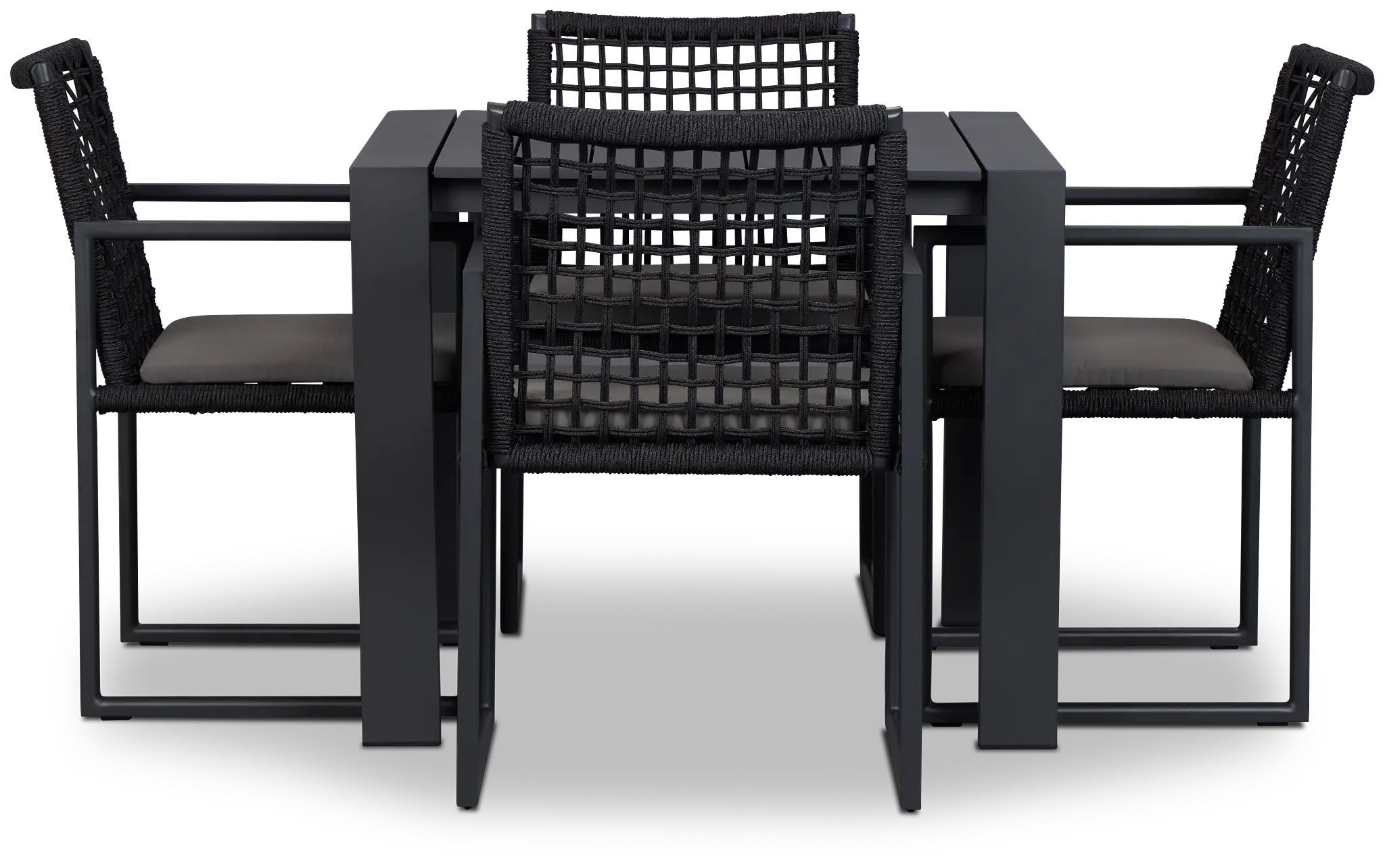 Sunrise Dark Gray 35" Square Table & 4 Aluminum Arm Chairs Sunrise Dark Gray 35" Square Table & 4 Aluminum Arm Chairs