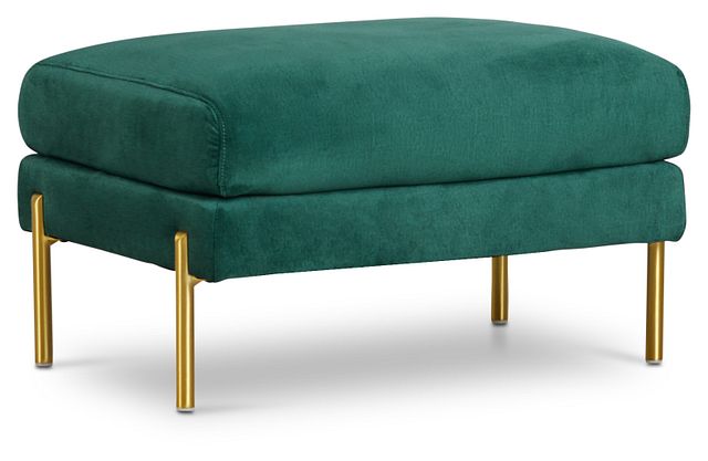 Bella Dark Green Velvet Ottoman