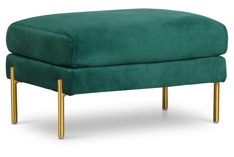 green velvet ottoman living room