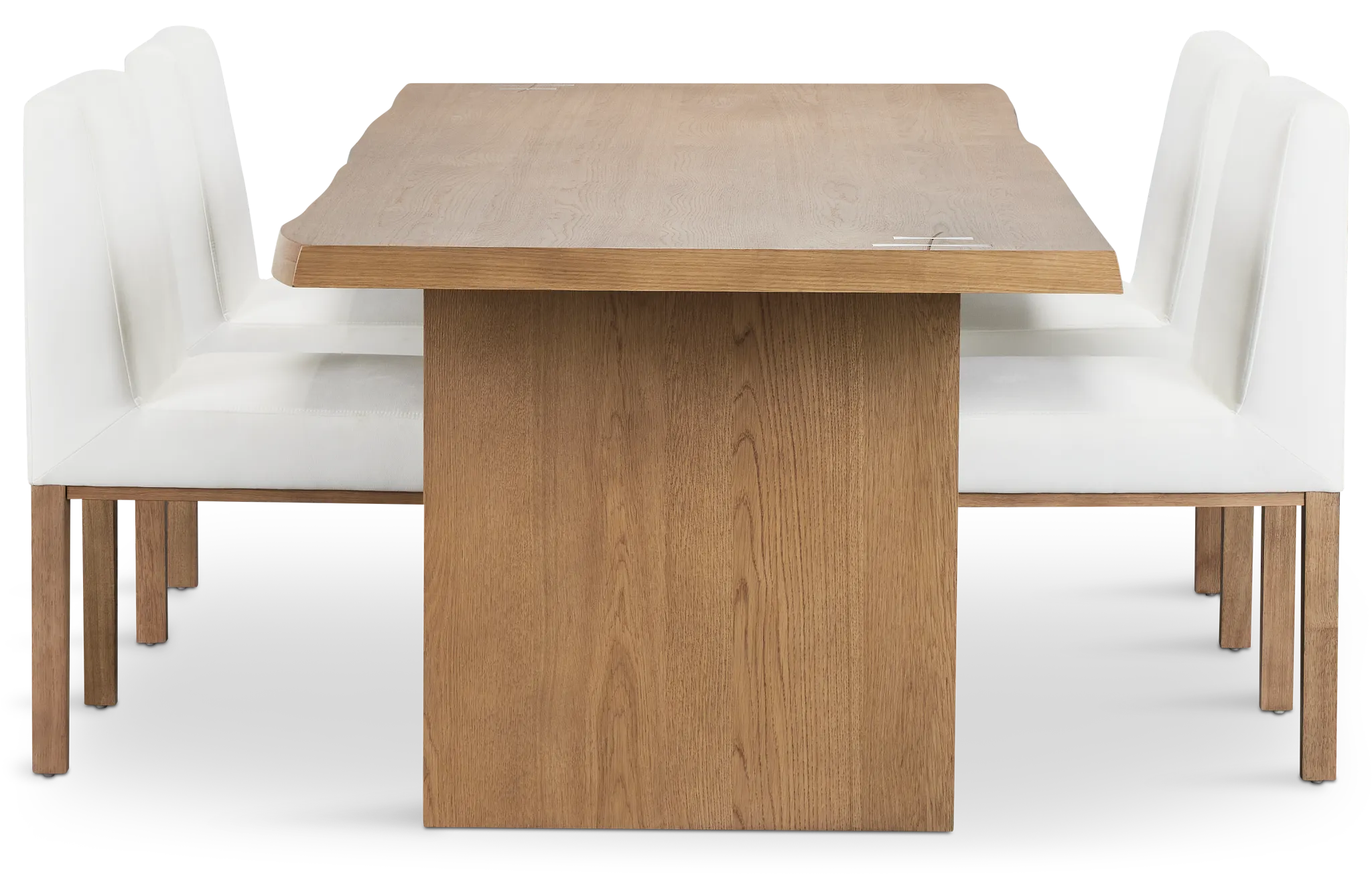 Haven Light Tone Wood Rectangular Table & 4 Upholstered Chairs