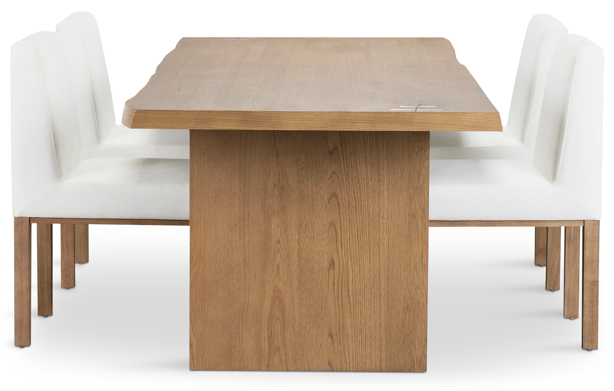 Haven Light Tone Wood Rectangular Table & 4 Upholstered Chairs Haven Light Tone Wood Rectangular Table & 4 Upholstered Chairs