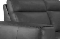 Elba Dark Gray Leather Small Dual Power Reclining Two-arm Sectional