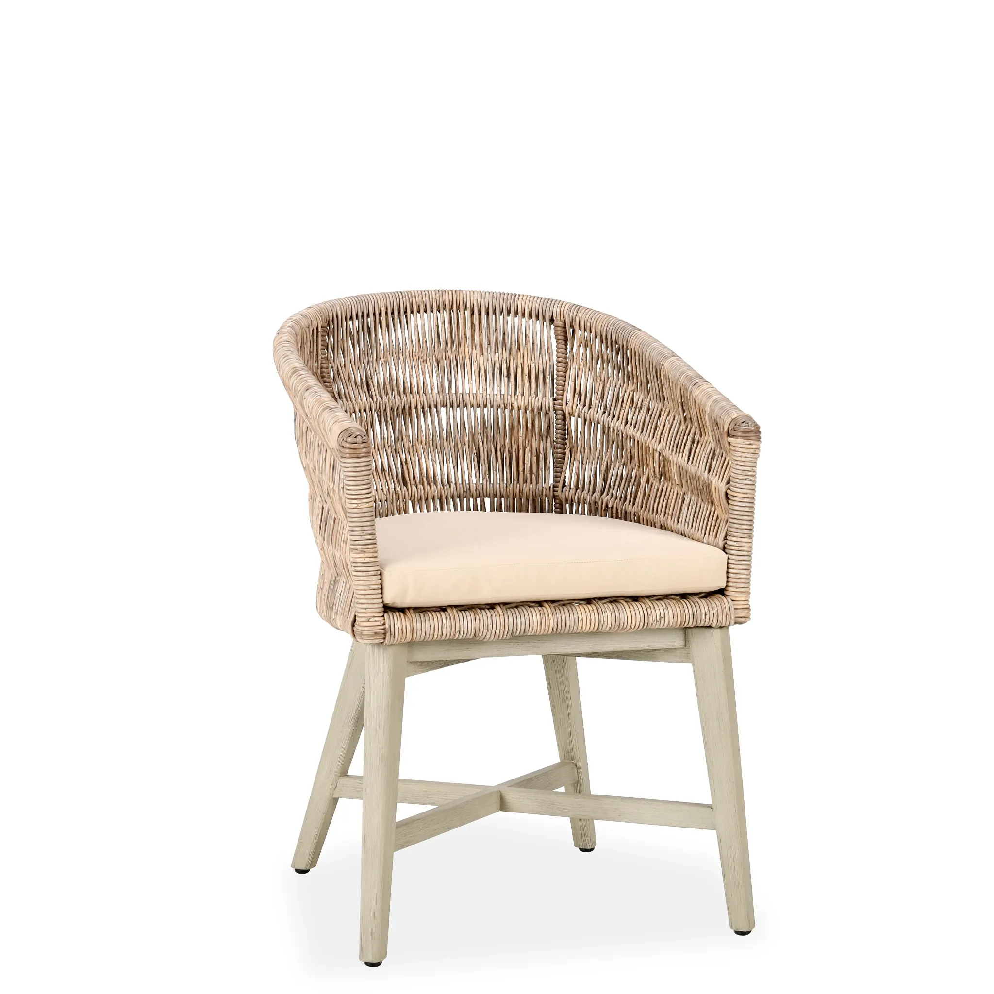 Trees Light Tone Woven Cushioned Arm Chair