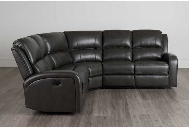 Arden Dark Gray Micro Small Two-arm Manually Reclining Sectional