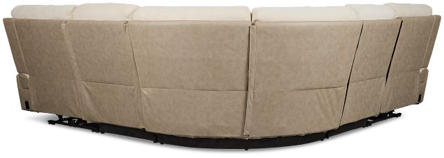 Travis Light Beige Fabric Small Two-arm Power Reclining Sectional