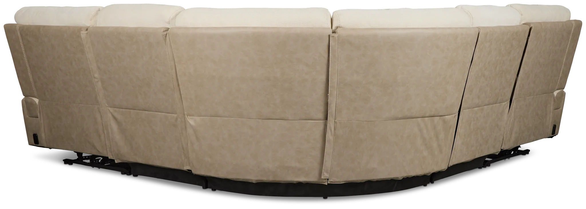 Travis Light Beige Fabric Small Two-arm Power Reclining Sectional
