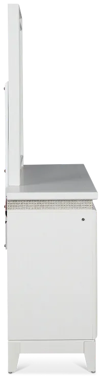 Alessandria White Lighted Dresser & Mirror