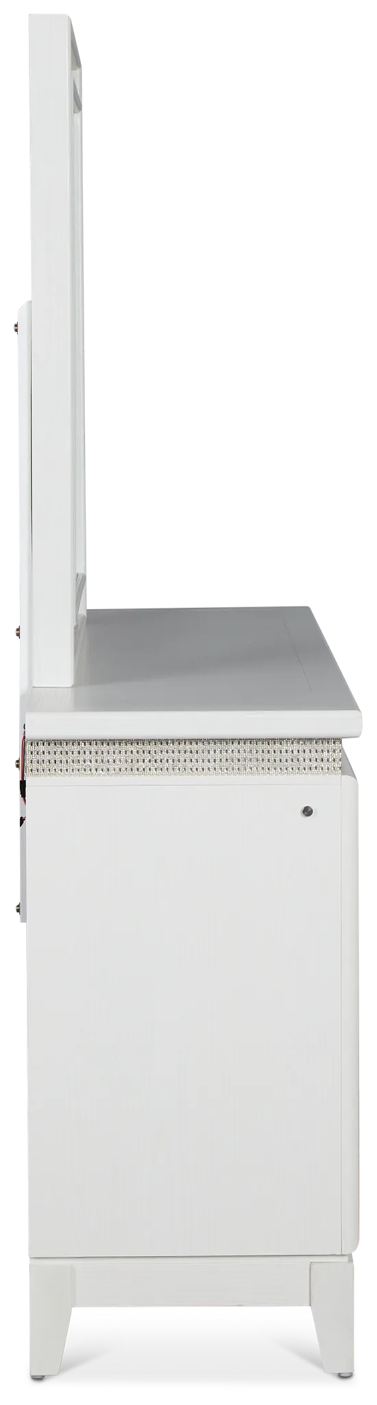 Alessandria White Lighted Dresser & Mirror